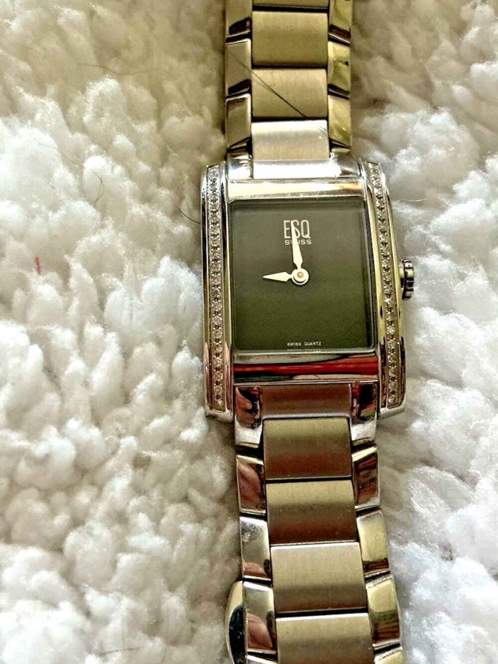 ESQ by Movado Swiss Women’s Tank Style Watch ES 5428 New Battery